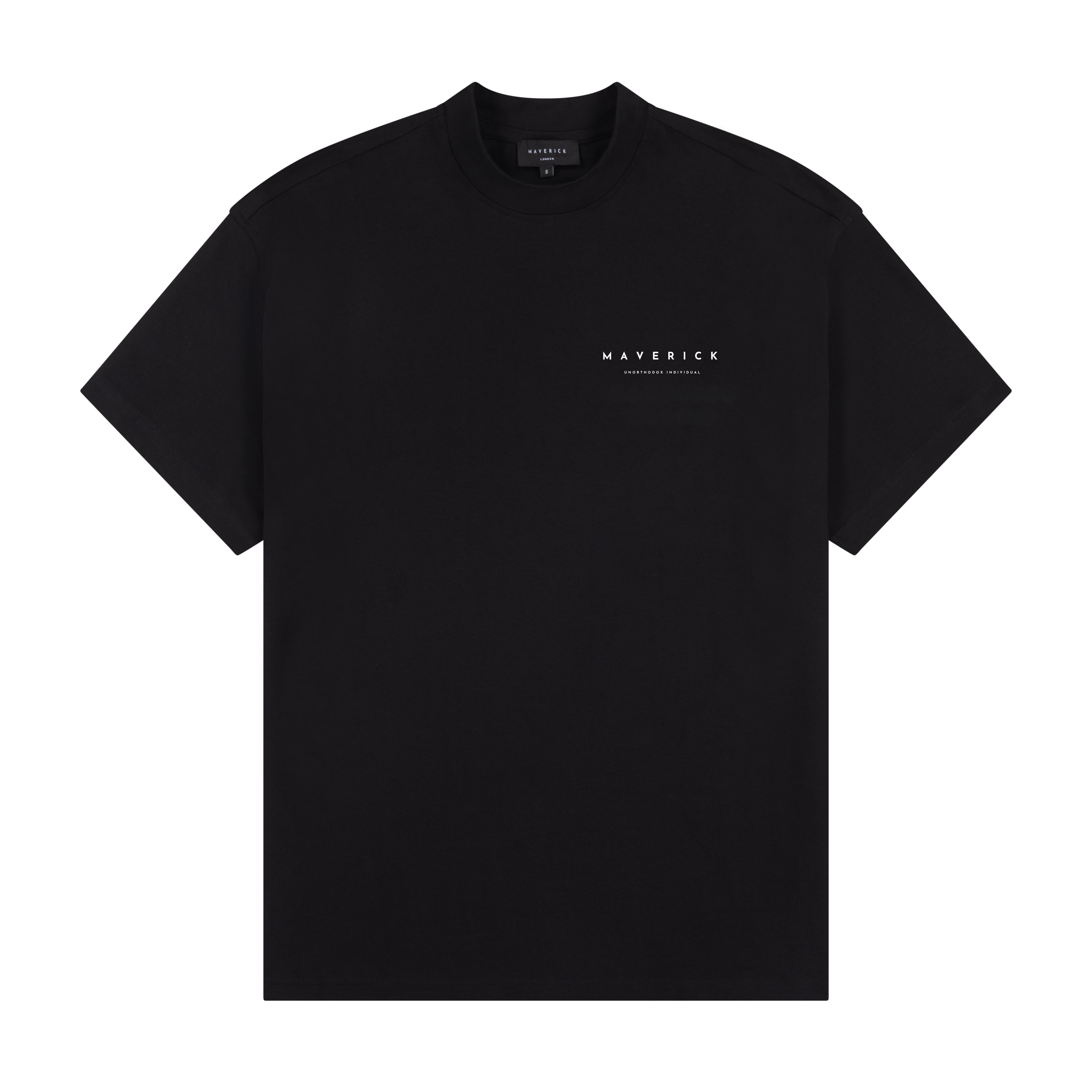 Black T-Shirt With 'Maverick' Unorthodox Individual Branding White