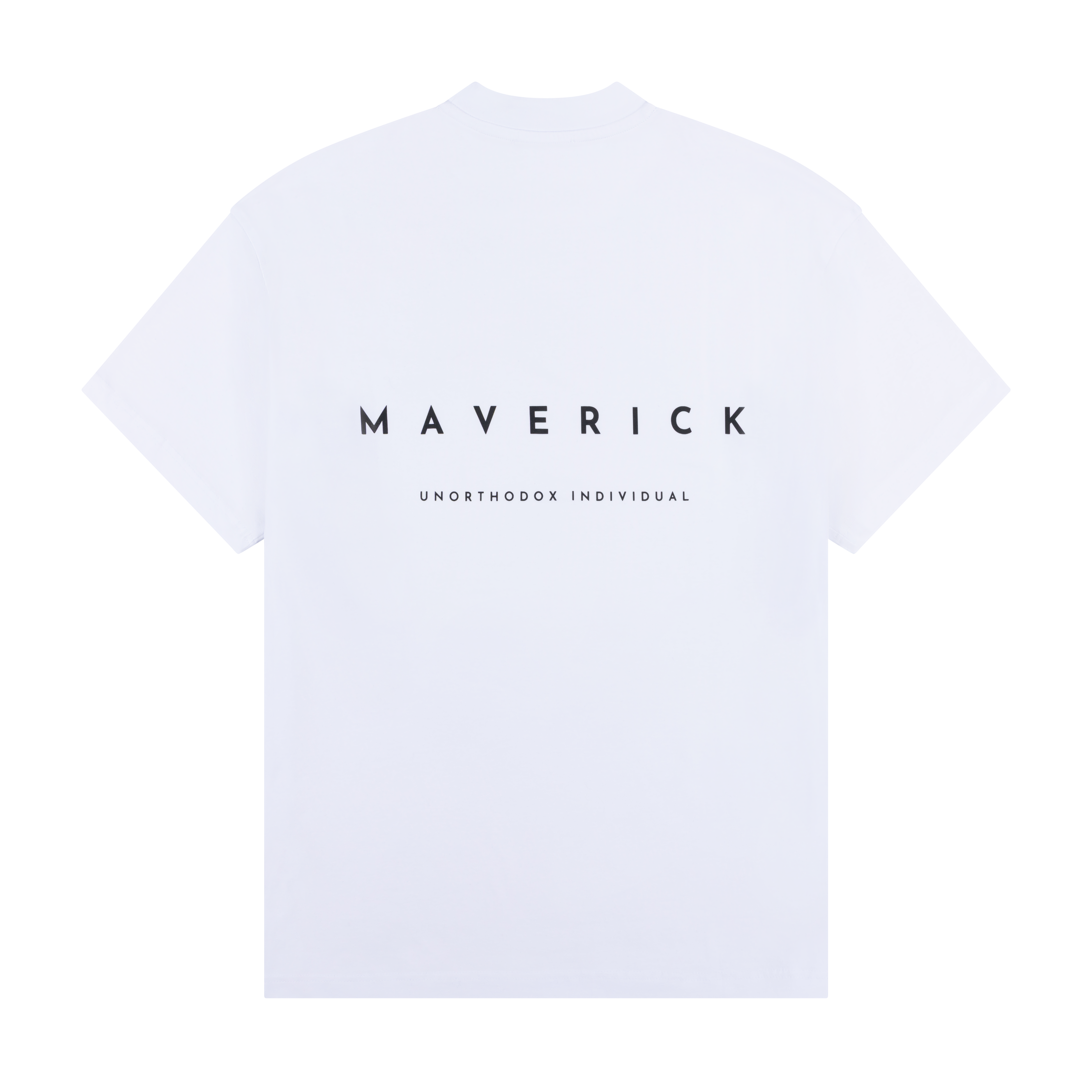 White T-Shirt With 'MAVERICK' Unorthodox Individual Banding